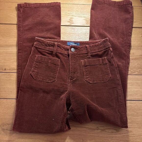 ModCloth orange corduroy flare pants size 2 - Picture 2 of 9